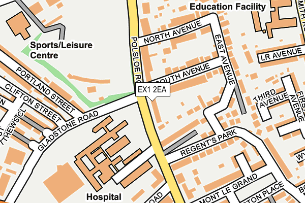 EX1 2EA map - OS OpenMap – Local (Ordnance Survey)
