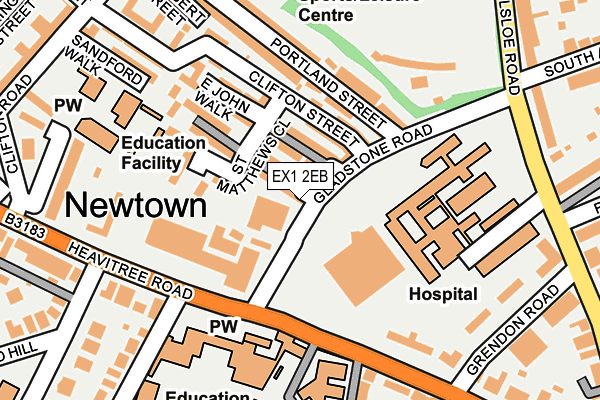 EX1 2EB map - OS OpenMap – Local (Ordnance Survey)