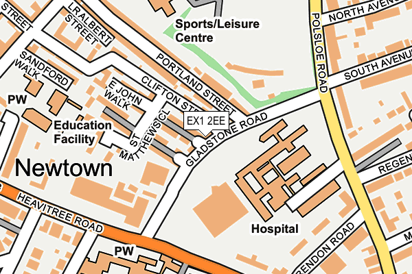 EX1 2EE map - OS OpenMap – Local (Ordnance Survey)