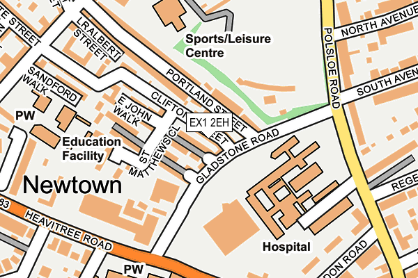 EX1 2EH map - OS OpenMap – Local (Ordnance Survey)