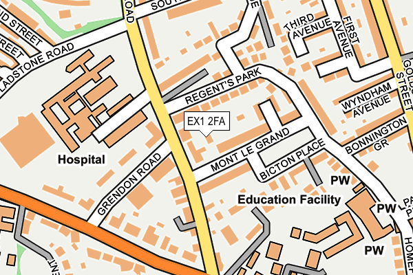 EX1 2FA map - OS OpenMap – Local (Ordnance Survey)