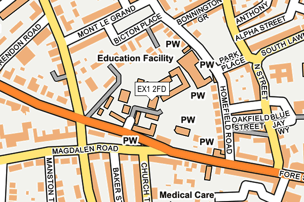 EX1 2FD map - OS OpenMap – Local (Ordnance Survey)