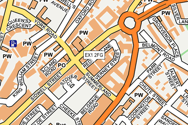 EX1 2FG map - OS OpenMap – Local (Ordnance Survey)
