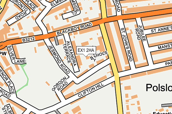 EX1 2HA map - OS OpenMap – Local (Ordnance Survey)