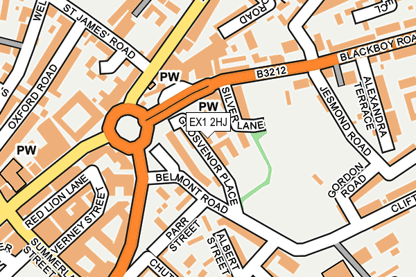 EX1 2HJ map - OS OpenMap – Local (Ordnance Survey)