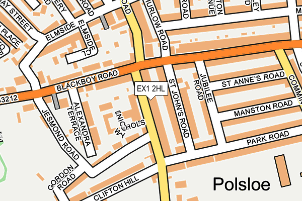 EX1 2HL map - OS OpenMap – Local (Ordnance Survey)