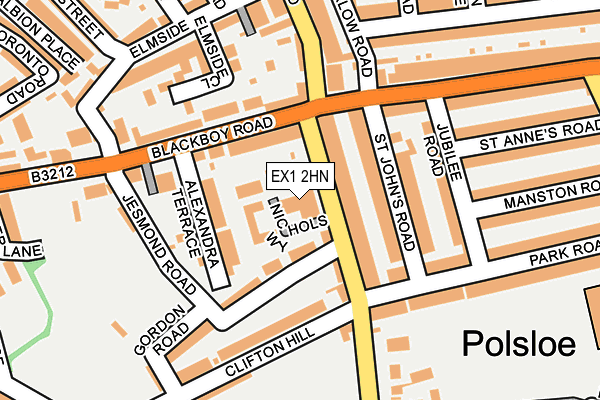 EX1 2HN map - OS OpenMap – Local (Ordnance Survey)