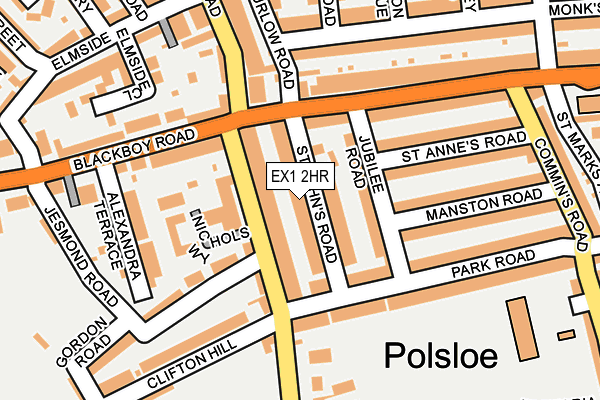 EX1 2HR map - OS OpenMap – Local (Ordnance Survey)