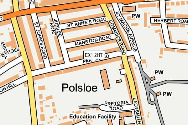 EX1 2HT map - OS OpenMap – Local (Ordnance Survey)