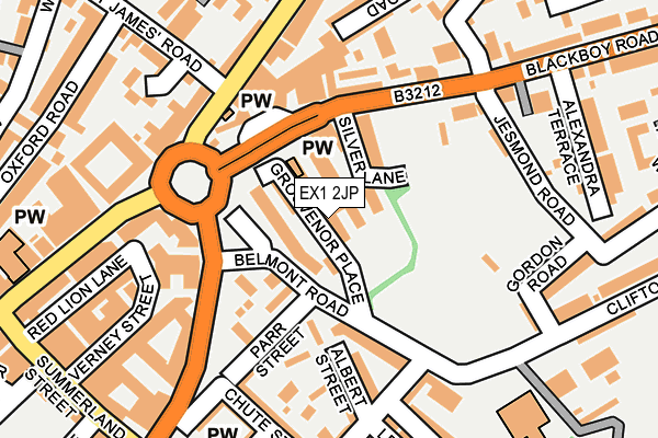 EX1 2JP map - OS OpenMap – Local (Ordnance Survey)