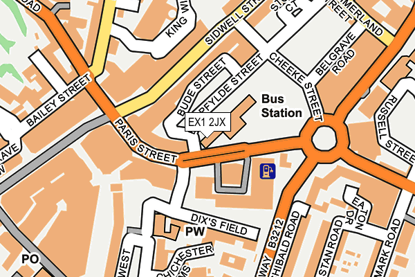 EX1 2JX map - OS OpenMap – Local (Ordnance Survey)