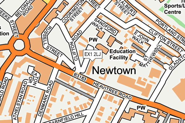 EX1 2LJ map - OS OpenMap – Local (Ordnance Survey)