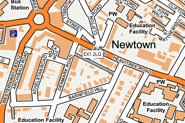 EX1 2LQ map - OS OpenMap – Local (Ordnance Survey)