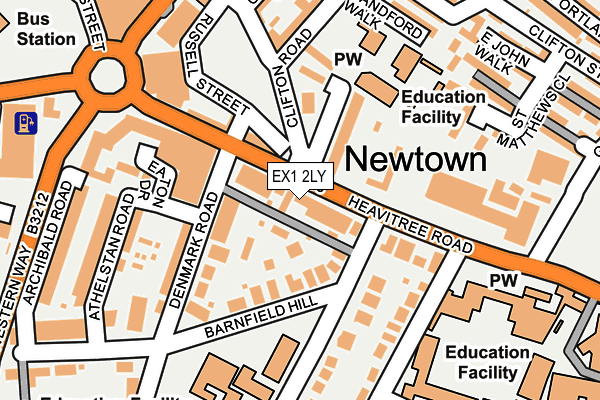 EX1 2LY map - OS OpenMap – Local (Ordnance Survey)