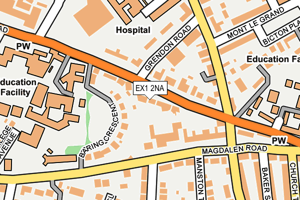 EX1 2NA map - OS OpenMap – Local (Ordnance Survey)