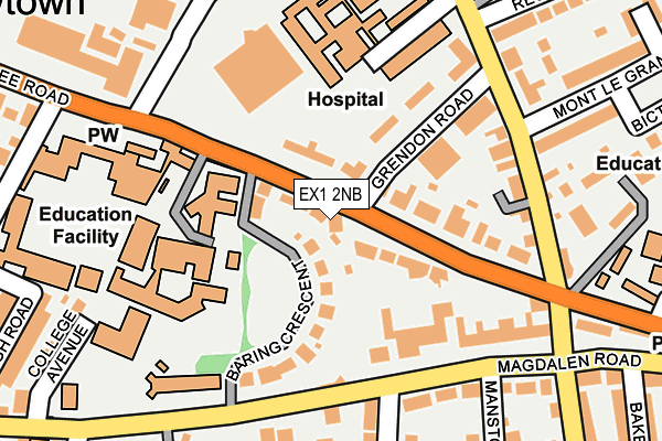 EX1 2NB map - OS OpenMap – Local (Ordnance Survey)