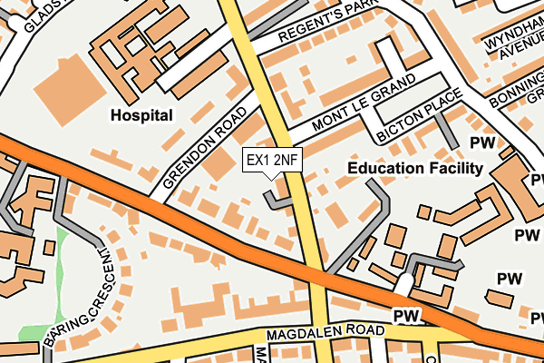 EX1 2NF map - OS OpenMap – Local (Ordnance Survey)