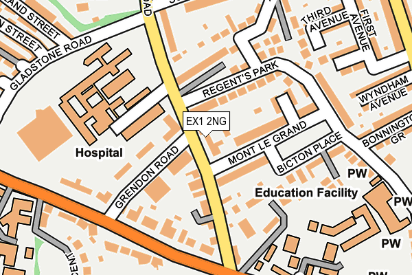 EX1 2NG map - OS OpenMap – Local (Ordnance Survey)