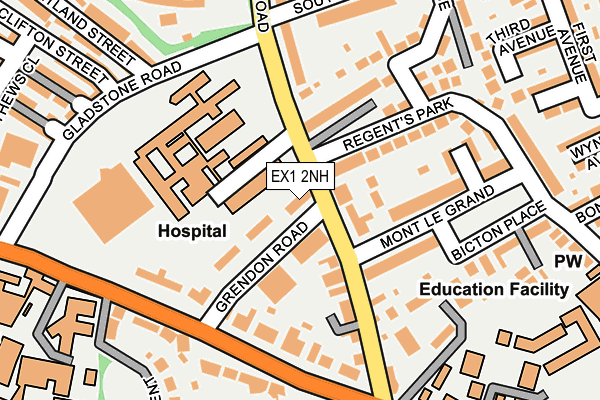 EX1 2NH map - OS OpenMap – Local (Ordnance Survey)