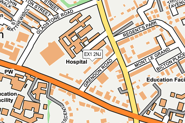 EX1 2NJ map - OS OpenMap – Local (Ordnance Survey)