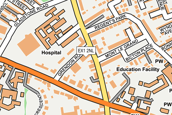 EX1 2NL map - OS OpenMap – Local (Ordnance Survey)