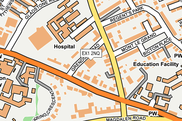 EX1 2NQ map - OS OpenMap – Local (Ordnance Survey)