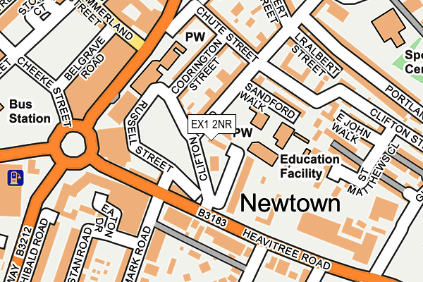 EX1 2NR map - OS OpenMap – Local (Ordnance Survey)