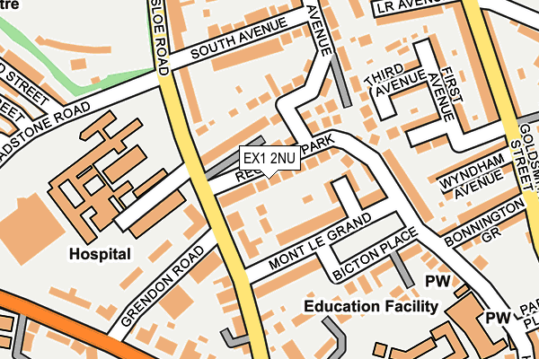 EX1 2NU map - OS OpenMap – Local (Ordnance Survey)