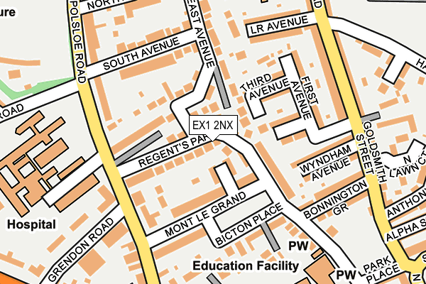 EX1 2NX map - OS OpenMap – Local (Ordnance Survey)