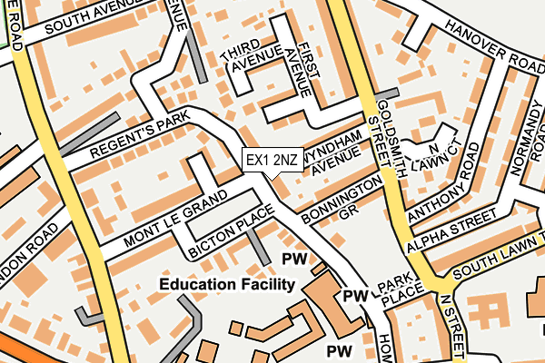 EX1 2NZ map - OS OpenMap – Local (Ordnance Survey)