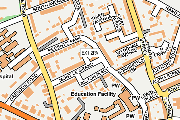 EX1 2PA map - OS OpenMap – Local (Ordnance Survey)