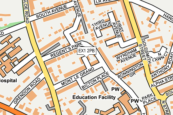 EX1 2PB map - OS OpenMap – Local (Ordnance Survey)