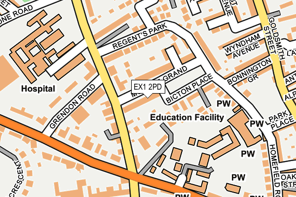 EX1 2PD map - OS OpenMap – Local (Ordnance Survey)