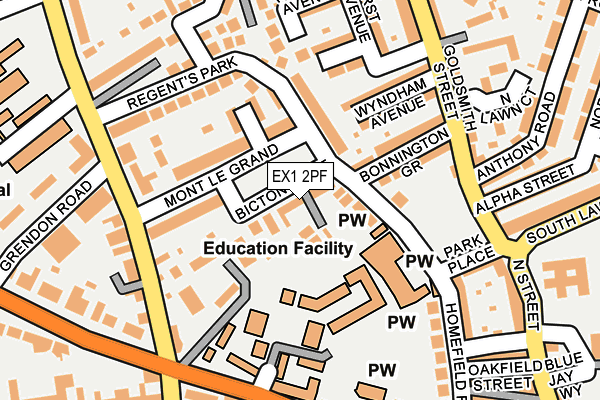 EX1 2PF map - OS OpenMap – Local (Ordnance Survey)