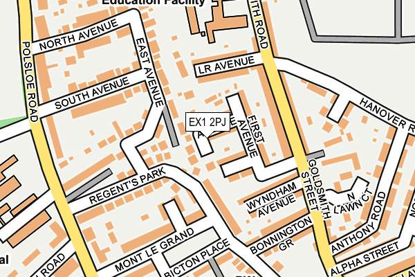 EX1 2PJ map - OS OpenMap – Local (Ordnance Survey)