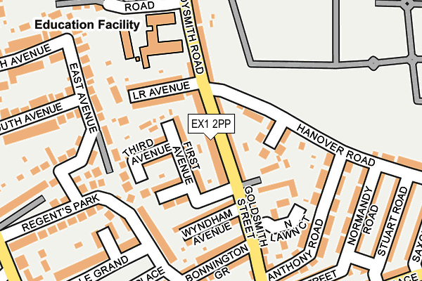 EX1 2PP map - OS OpenMap – Local (Ordnance Survey)
