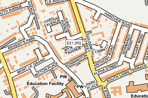 EX1 2PQ map - OS OpenMap – Local (Ordnance Survey)