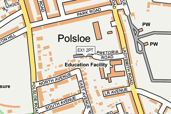 EX1 2PT map - OS OpenMap – Local (Ordnance Survey)