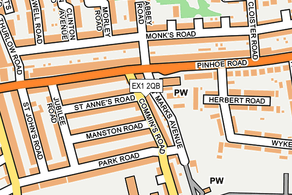 EX1 2QB map - OS OpenMap – Local (Ordnance Survey)