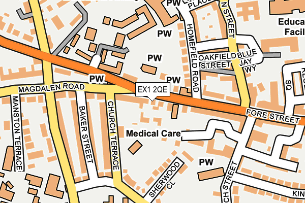 EX1 2QE map - OS OpenMap – Local (Ordnance Survey)