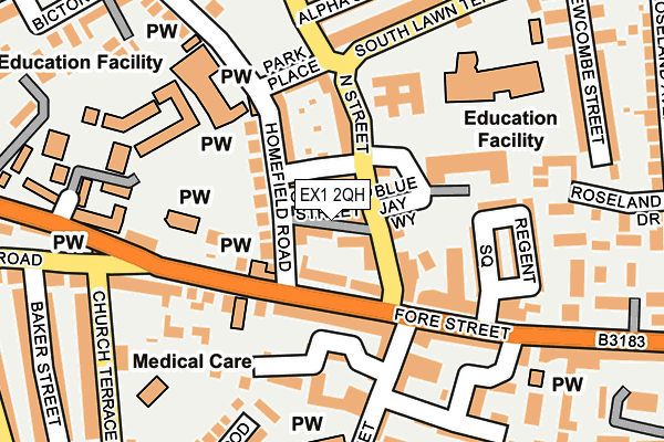 EX1 2QH map - OS OpenMap – Local (Ordnance Survey)