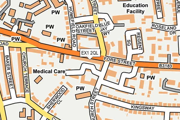 EX1 2QL map - OS OpenMap – Local (Ordnance Survey)