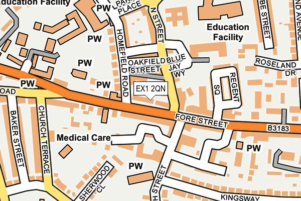 EX1 2QN map - OS OpenMap – Local (Ordnance Survey)