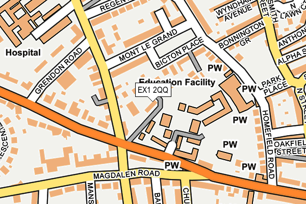 EX1 2QQ map - OS OpenMap – Local (Ordnance Survey)