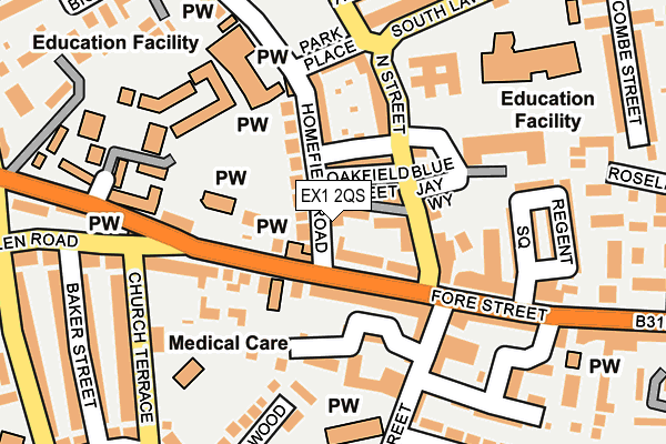 EX1 2QS map - OS OpenMap – Local (Ordnance Survey)