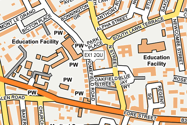 EX1 2QU map - OS OpenMap – Local (Ordnance Survey)