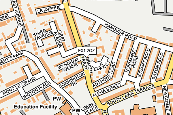 EX1 2QZ map - OS OpenMap – Local (Ordnance Survey)