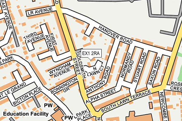 EX1 2RA map - OS OpenMap – Local (Ordnance Survey)