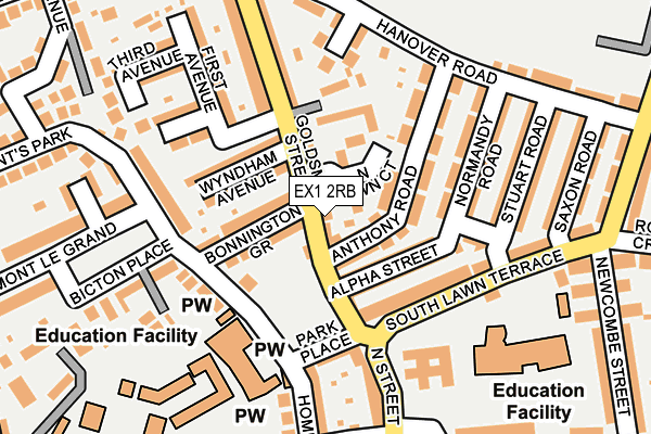 EX1 2RB map - OS OpenMap – Local (Ordnance Survey)