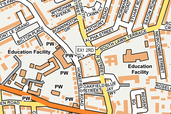 EX1 2RD map - OS OpenMap – Local (Ordnance Survey)